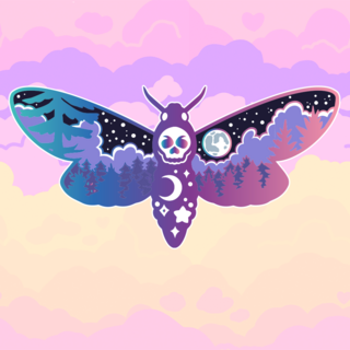 Midnight Moth Enamel Pin