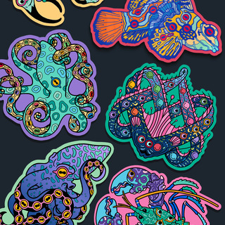 Set of all 7 campaign stickers