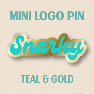 Snarky Logo Mini Pin - Teal and Gold