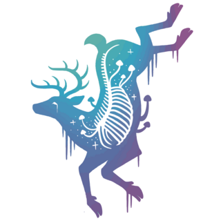 The Consumed Stag- 3" XL rainbow pin
