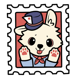 Mochi Postage Stamp Pin