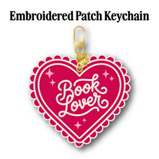 Book Lover Embroidered Patch Keychain