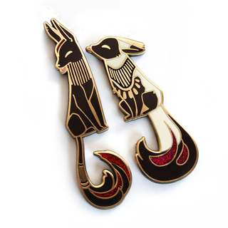 Best Friends Jackal and Fox Enamel Pins