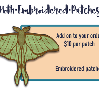 Lunar Moth Embroidered Patch
