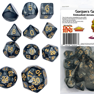 Gorgon's Gaze DCC 14 dice set plus DCC/5E monster PDF for Blink Golem