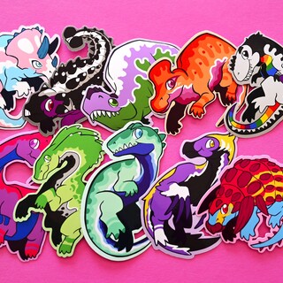 CHIBI PRIDE DINOSAUR STICKER SET