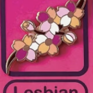 Lesbian Sakura Pride Enamel Pins