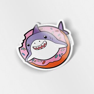 Vinyl Sticker Donut Shark