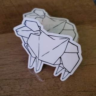 Origami Sheep Die Cut Sticker