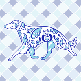 Porcelain Borzoi Enamel Pin