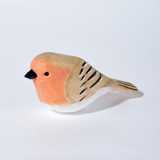 Ana Carved Wooden Orange Bird