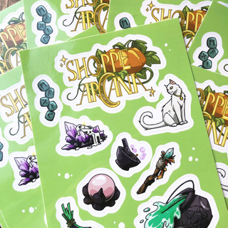 Shoppe Arcana, A Witchy Collection | SQ Comic Sticker Sheet