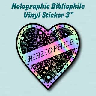 Holographic Bibliophile Vinyl Sticker - 3"