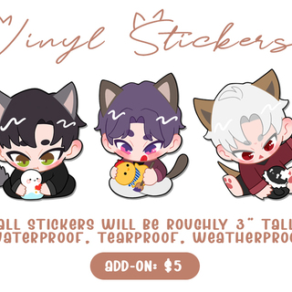 Cat Café Vinyl Stickers