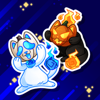 Cat Pumpkin Stickers