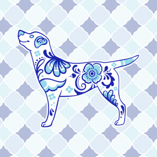 Porcelain Labrador Enamel Pin