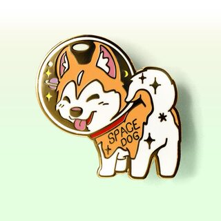 Enamel Pin Space Dog Husky