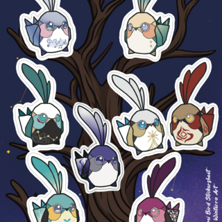 Origami bird stickersheet