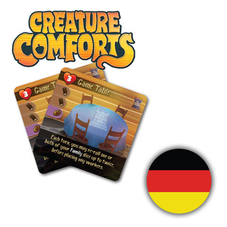 German Creature Comforts Dice Tower Promo Cards