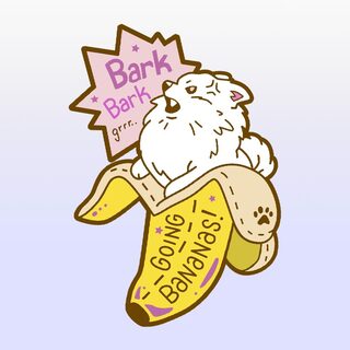 Enamel Pin "Going Bananas" Pomeranian