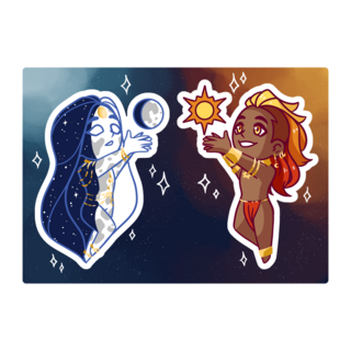 Sun & Moon Chibi Sticker Sheet