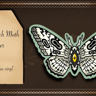 White Witch Moth Holo Sticker