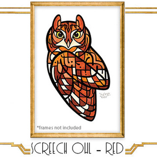 Original Painting - Red Screech Owl