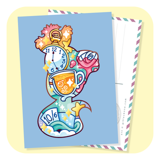 Magical Silhouette Cheshire Cat Postcard