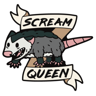 Scream Queen Possum Pin