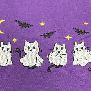 Glow in the Dark Ghost Cats pin banner on choice of color