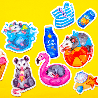 Summer Opossum Sticker Pack
