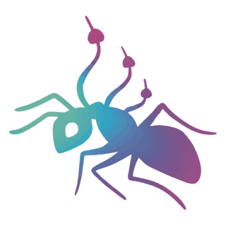 Zombie Ant 2" pin- rainbow