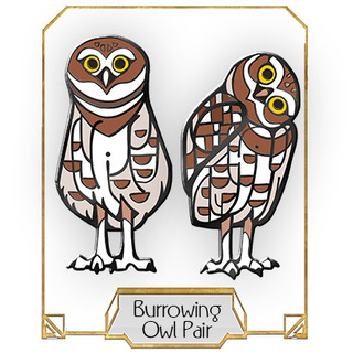 Burrowing Owl Pins - Pair
