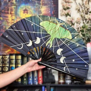 Lunar Moth Folding Hand Fan