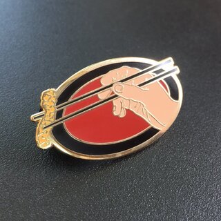 ENAMEL PIN: Eat Cheetos with Chopsticks