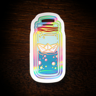 "Paper Boat Bottle" Sticker