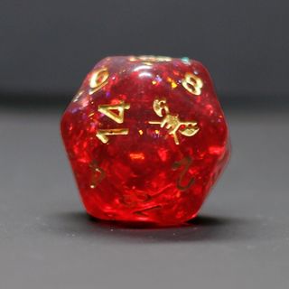 Efreet's Eye Dice Set - Red with Gold Numbering