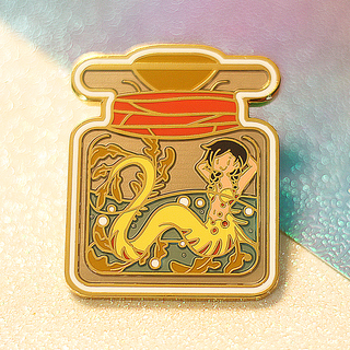 "Mermaid in Bottle" Enamel Pin