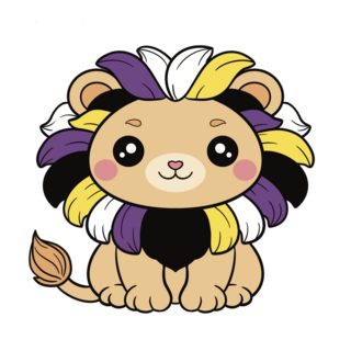 Non-Binary Lion Pin