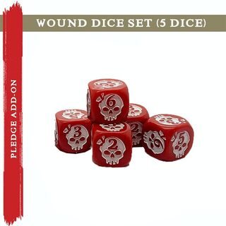 Wound Dice (red with white skulls) d6 x5