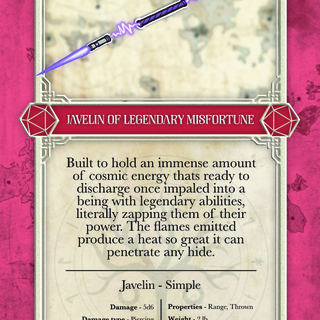 Javelin of Legendary Misfortune - Early-Bird PnP Card