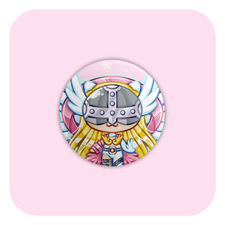 Nya Nya Neko Angewomon Badge Button