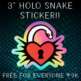 Rainbow HOLO Snake Heart Lock Sticker