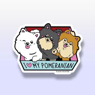 Vinyl Sticker "I <3 My Pomeranian"