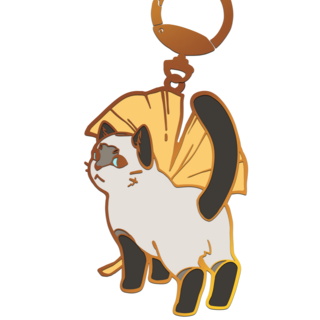 Panda the Cat Enamel Keychain