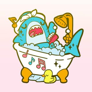 Enamel Pin Bath Time Shark