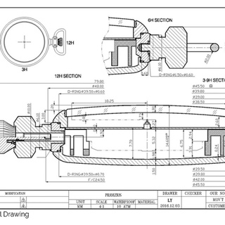 Aluminum Print of Technical Drawing