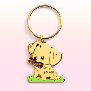 Keychain "Stay Golden" Golden Retriever