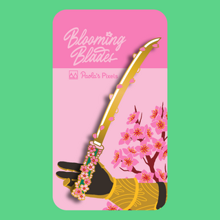 Cherry Blossom Katana Enamel Pin