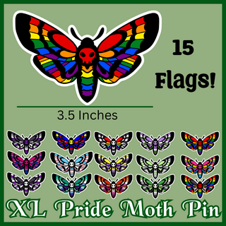 Pride Moth XL Enamel Pin